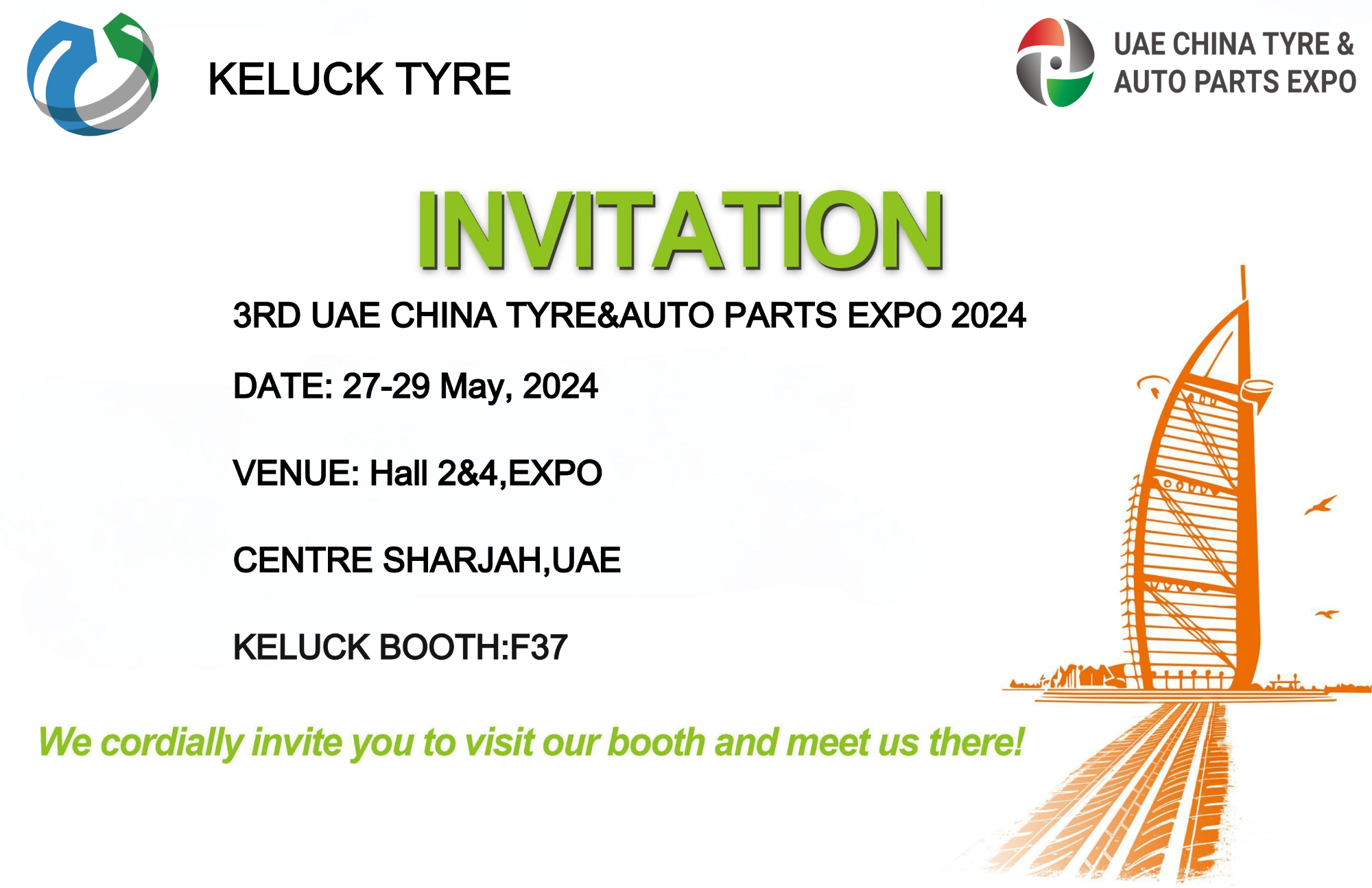 UAE China Tyre & Auto Parts Expo 2024 -KELUCK TYRE WILL GO