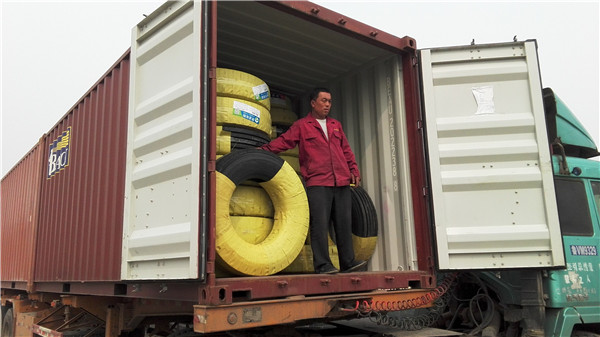 Container loading for truck tires customers from Myanmar