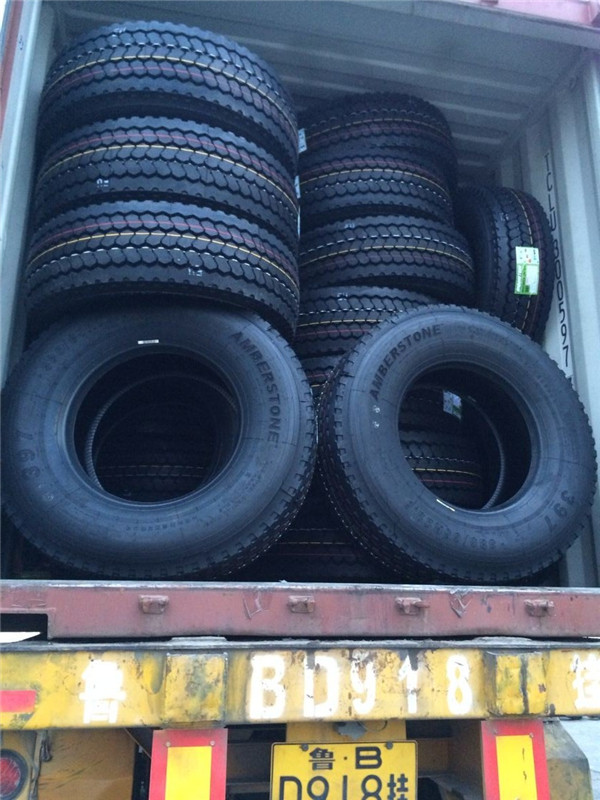 Container loading for truck tires customers from Belgium