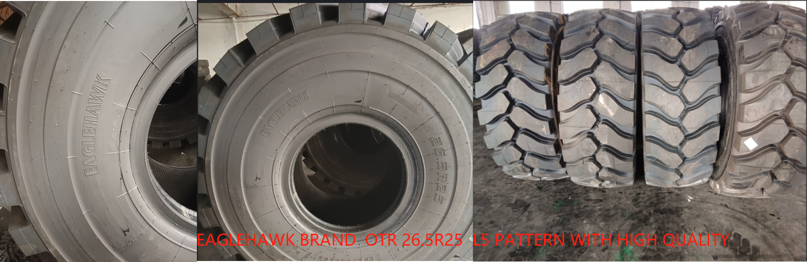 EAGLEHAWK brand tires with the 26.5R25 OTR L5 pattern